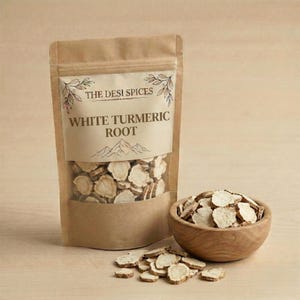 Raíz de cúrcuma blanca, raíz de zedoaria, Curcuma zedoaria, raíz de hierbas secas, ingrediente botánico para té.