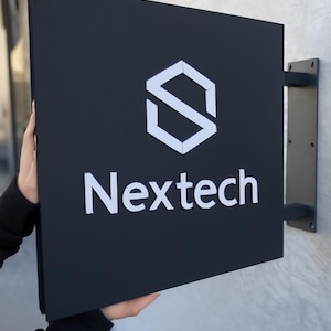 Custom 3d Metal Blade Sign – Double Sided Hanging Storefront Sign with Logo for Outdoor Business, Cafe, Bakery, or Shop Display