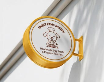 3D Round Blade Sign, Metal Hanging Advertising Display, Outdoor Storefront Logo, Wall Mounted Outdoor Branding