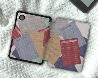Magnetic Detachable Kindle Case Clear Back Kobo Case Library Card Kindle Paperwhite Case, Kobo Clara Colour Skin Bookish Gift for Her/Him