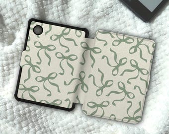 Matcha Bows Kobo Case Girlie Kindle Case Kobo Clara Case Kindle Paperwhite Case Magnetic Detachable Clear Back Magnet E-Reader Cover