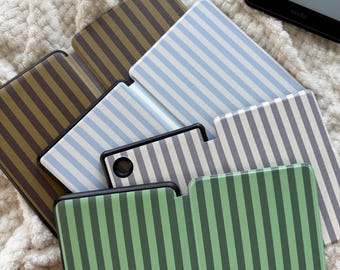 Vintage Stripes Kindle Paperwhite Case Magnetic Detachable Kindle Cover Kobo Case Clear Back Kobo Clara Case Minimalist Gift for Him/Her
