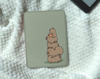 Magnetic Detachable Kindle Case Clear Back Kobo Case Bookish Capybara Kindle Paperwhite Case, Kobo Clara Colour Skin Gift for Book Lovers