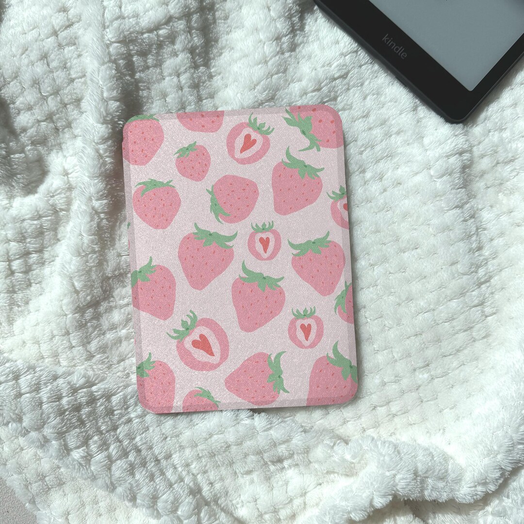Magnetic Detachable Kindle Case Clear Back Kobo Case Pink Strawberry ...