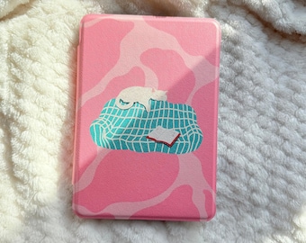 Funda para Kindle Cozy Cat, magnética y desmontable, con parte trasera transparente, para Kobo, Kindle Paperwhite/Colorsoft, funda para Kobo Clara/Libra, color, regalo para ella
