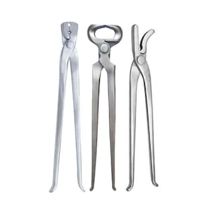 Conjunto de 3 ferramentas para ferreiro | Alicate de casco de 30 cm, alicate de clincher e extrator de pregos – Cuidados com cavalos