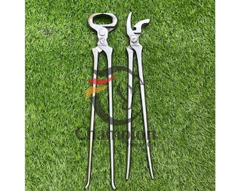 2-Pc Forged Steel Farrier Hoof Nipper & Clincher Set | Horse Hoof Trimming Tools