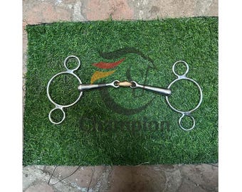 3-Ring Gag Bit with Copper Roller | Stainless Steel Horse Training Bit for Better Control