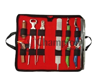 9-Piece Farrier Tool Kit Hoof Care Set with Hoof Nippers, Knives, Rasp & Brush