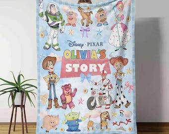 Personalized Toy Story Disney character blanket, Woody Buzz Lightyear Ultra-Soft Micro Fleece Blanket, Princess Blanket,Disney blanket