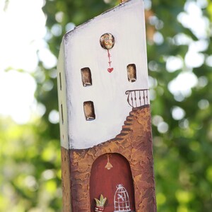 wooden decorations, wooden house, , cottage, mini wood, rustic house, decor vintage, aged house, natural materials, gift, miniature