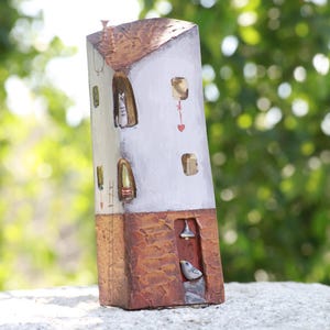 wooden decorations, wooden house, , cottage, mini wood, rustic house, decor vintage, aged house, natural materials, gift, miniature