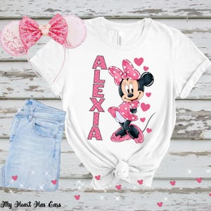 Minnie Mouse Custom Name PNG • Personalized Girl Name Design • Digital Download For Shirt Printing image 7