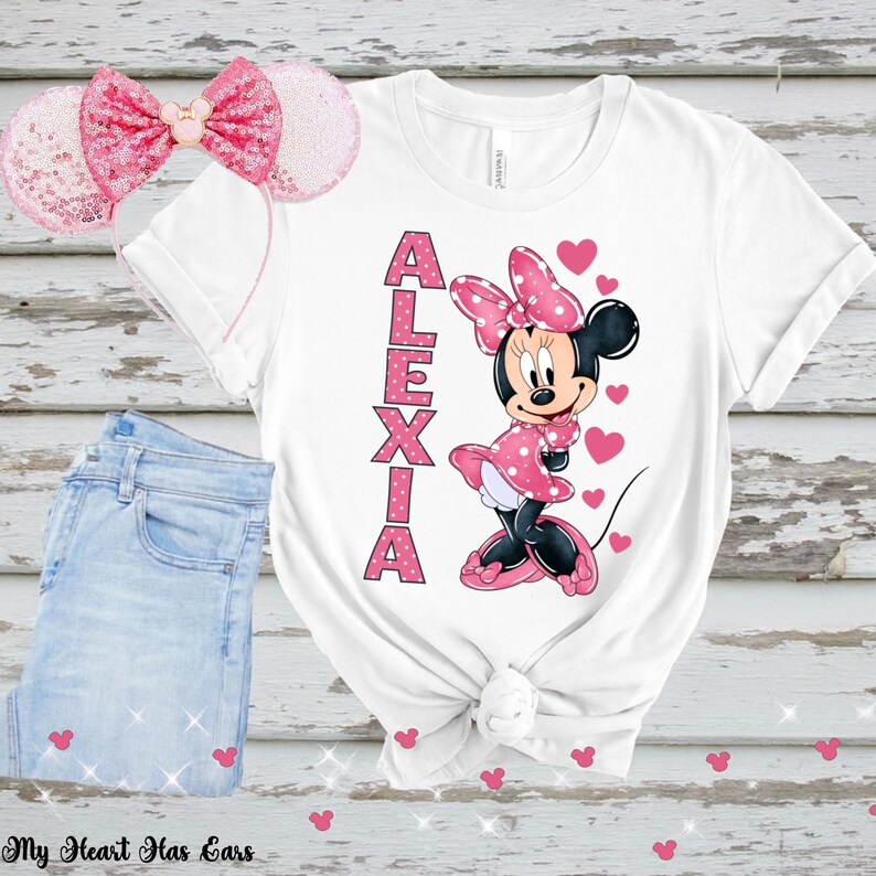 Minnie Mouse Custom Name PNG • Personalized Girl Name Design • Digital Download For Shirt Printing image 7