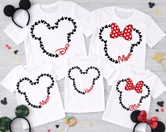 PNG de cabeza de Mickey o Minnie • PNG con nombre personalizado • Silueta de pequeñas cabezas de Mickey • Versión blanca u oscura • Descarga digital personalizada
