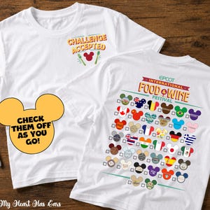 EPCOT Food & Wine Festival Checkliste 2026 (PNG-Bundle) | Designs für „Herausforderung angenommen“ und „Zurück“-Haken | T-Shirt-Designs für den Familienurlaub
