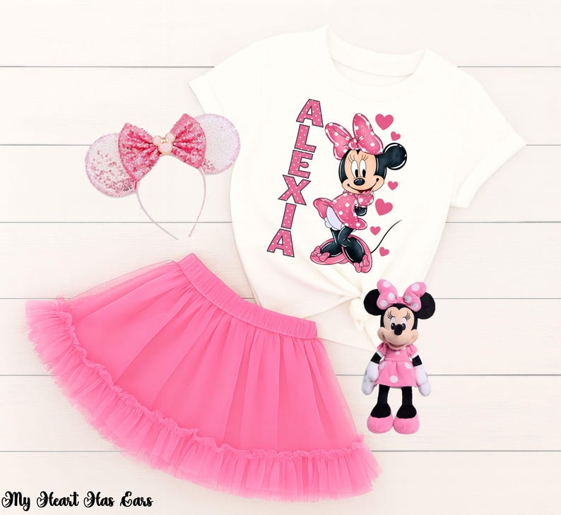 Minnie Mouse Custom Name PNG • Personalized Girl Name Design • Digital Download For Shirt Printing image 4