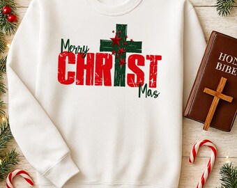 Merry CHRIST MAS Christmas Png, Christian Christmas Sublimation Design, Christ Centered Holiday Shirt Png, Christmas Print, Faith Based Png