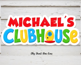 Mickey Clubhouse Logo Geburtstag Shirt Design • Name Clubhouse PNG • Personalisierter digitaler Download • Party Schild & Dekor PNG