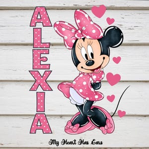 Minnie Mouse Custom Name PNG • Personalized Girl Name Design • Digital Download For Shirt Printing image 8