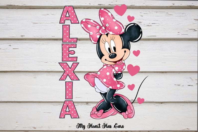 Minnie Mouse Custom Name PNG • Personalized Girl Name Design • Digital Download For Shirt Printing image 8