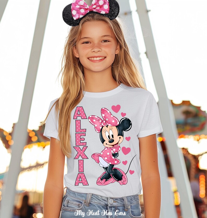 Minnie Mouse Custom Name PNG • Personalized Girl Name Design • Digital Download For Shirt Printing image 6