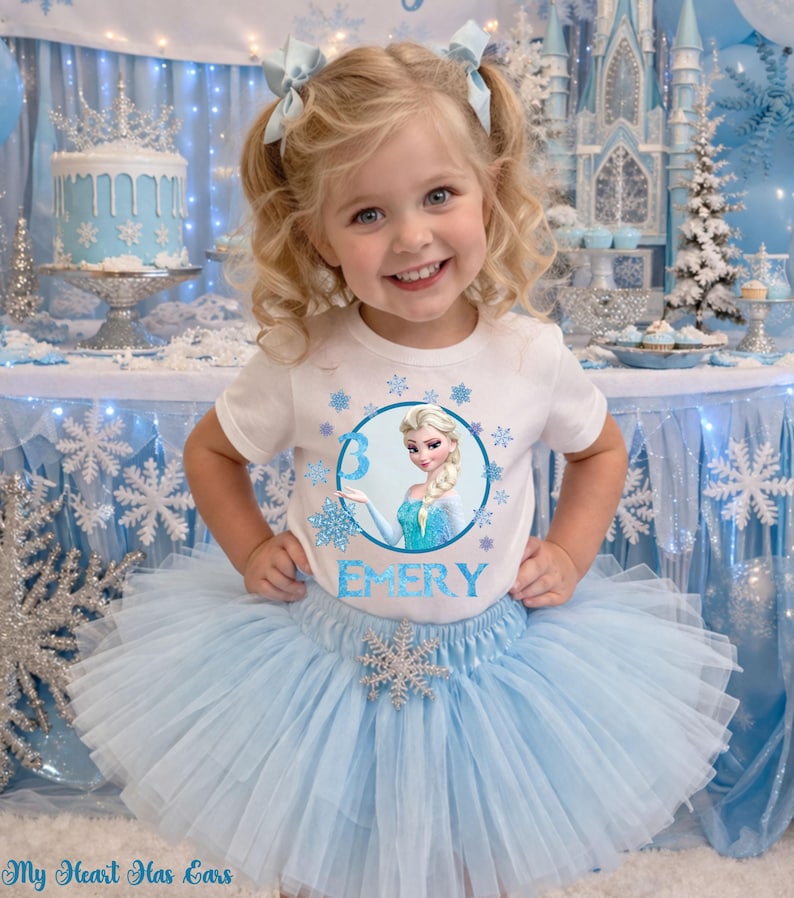 Custom Elsa Birthday PNG • Personalized Name, Age • Frozen Ice Princess ...