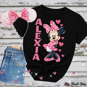 Minnie Mouse Custom Name PNG • Personalized Girl Name Design • Digital Download For Shirt Printing image 5