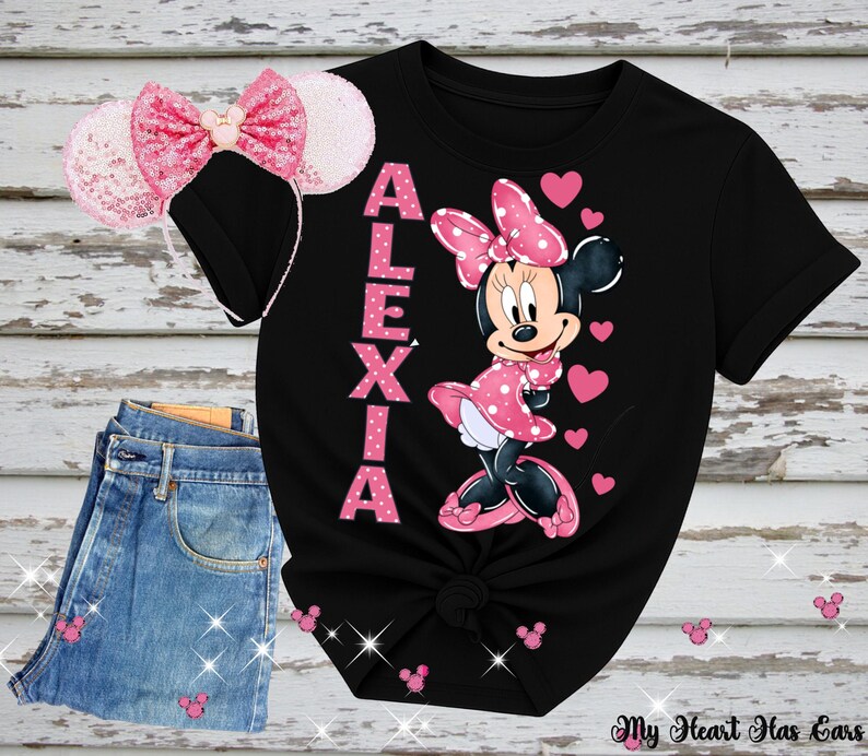Minnie Mouse Custom Name PNG • Personalized Girl Name Design • Digital Download For Shirt Printing image 5