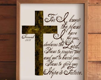 Jeremia 29:11 PNG • Christliche PNG • Denn ich kenne die Pläne, die ich für Sie habe • Bibel-Vers-Design • Schrift PNG • Glaube Digitaler Download