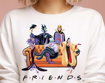 Schurken Freunde Couch PNG - Maleficent, Ursula, Cruella, Böse Königin, Yzma Central Perk Couch Shirt Design - Digital Download