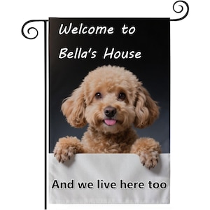 Custom Dog Garden Flag - Personalized Pet Porch Sign Custom Photo Name Text Cat Memory Flags Welcome Yard Banner Pet Lovers Gift Lawn Decor