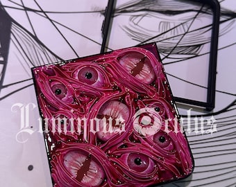 Horror Glowing Cat Eyeballs Hinge Protector Phone Case, Custom Galaxy Z Flip Motorola Razr Ultra Plus