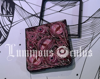 Horror Glowing Cat Eyeballs Hinge Protector Phone Case, Custom Galaxy Z Flip Motorola Razr Ultra Plus