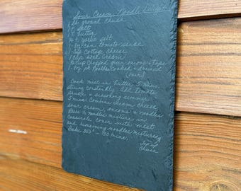 Custom Engraved Slate Serving Charcuterie Board Recipe, Vows, Letters - Wedding & Anniversary Gift (9x13") Recipe