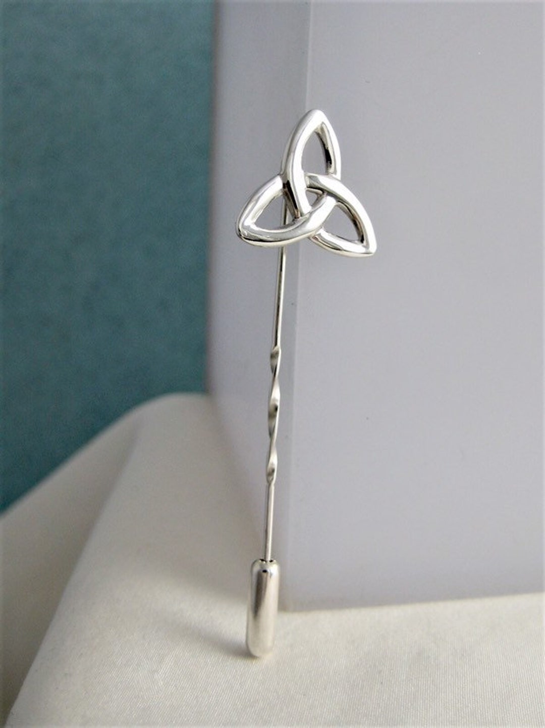 Silver Celtic Trinity Knot Tie & Lapel Stick Pinbrooch Etsy