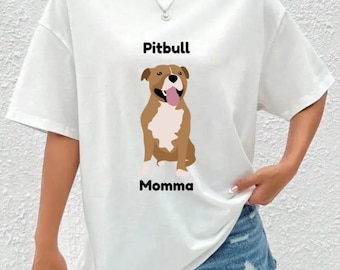 Koszulka Pitbull Momma, koszulka z grafiką dla miłośników psów