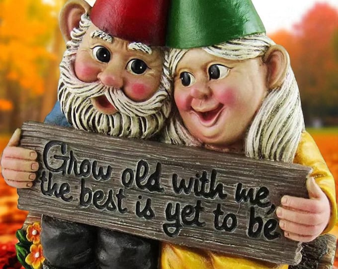 Funny Garden Gnome Couple Statue: Whimsical Outdoor Lawn Decor