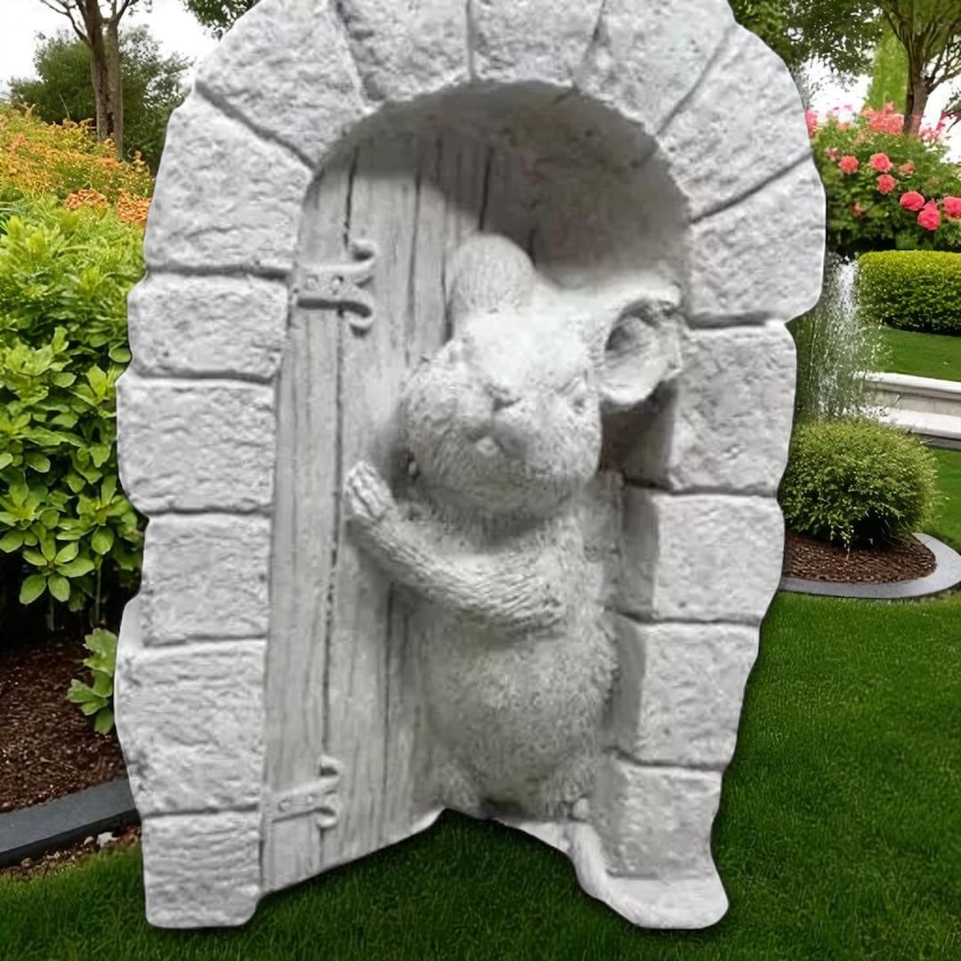 Stone Mouse Garden Statue: Whimsical Indoor/outdoor Decor - Etsy