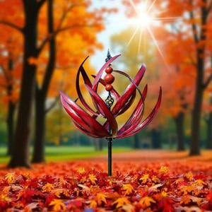 Kinetic Wind Spinner – Eye-Catching Metal Garden Sculpture | Wind-Powered Yard Art for Lawn, Patio, or Outdoor Decor | Weatherproof Gift