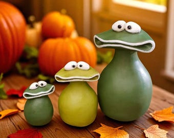 Grappige kikkerbeeldjes met grote mond: grillig harstuindecor - set van 3