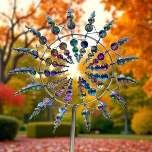 Magical Kinetic Wind Spinner – Metal Garden Sculpture | Outdoor Wind-Powered Decor | Unique Lawn Ornament | Creative Patio Art