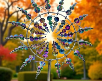 Kinetic Wind Spinner: Metal Garden Sculpture, Outdoor Lawn Decor