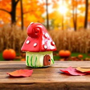 Miniature Fairy House Set: Light Yellow Garden Terrarium Figurines