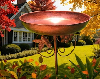 Vasca per uccelli in ferro vintage: robusta decorazione da giardino per esterni