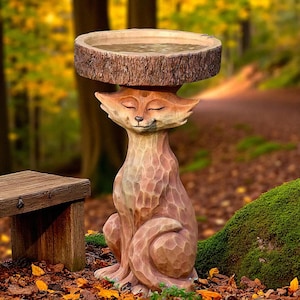 Elegant Resin Bird Bath with Feeder – Decorative Garden Bowl | Outdoor Water Feature for Birds | Unique Backyard Accent & Gift Idea