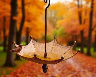 Hanging Bird Bath & Feeder: Outdoor Garden Bird Watching