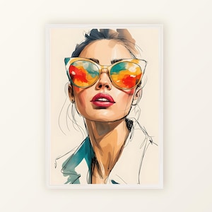Abstract Woman Portrait Graffiti Canvas, Modern Art, Woman Face Wall art Colorful, Colorful Woman Portrait, Face Portrait Digital Print