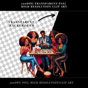 women clip art , commercial use, transparent background, African American women clip art , black womens clip art  , game night png , game night clip art , black people game night