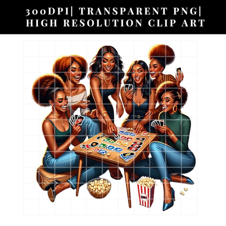women clip art , commercial use, transparent background, African American women clip art , black womens clip art  , game night png , game night clip art , black people game night